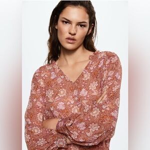 MNG Floral Print Blouse